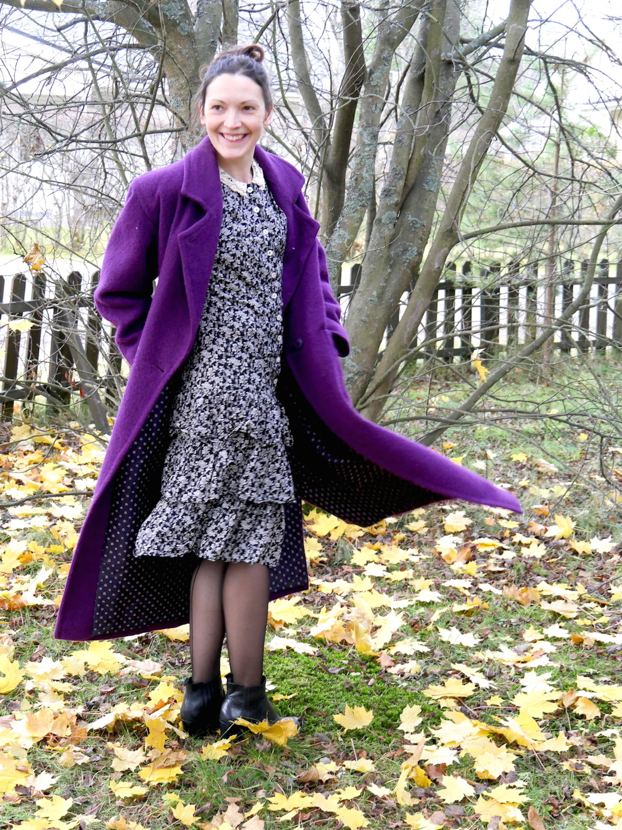 purple coat second hand